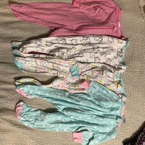 Onesies Brand baby girl sleeper footie lot of 4